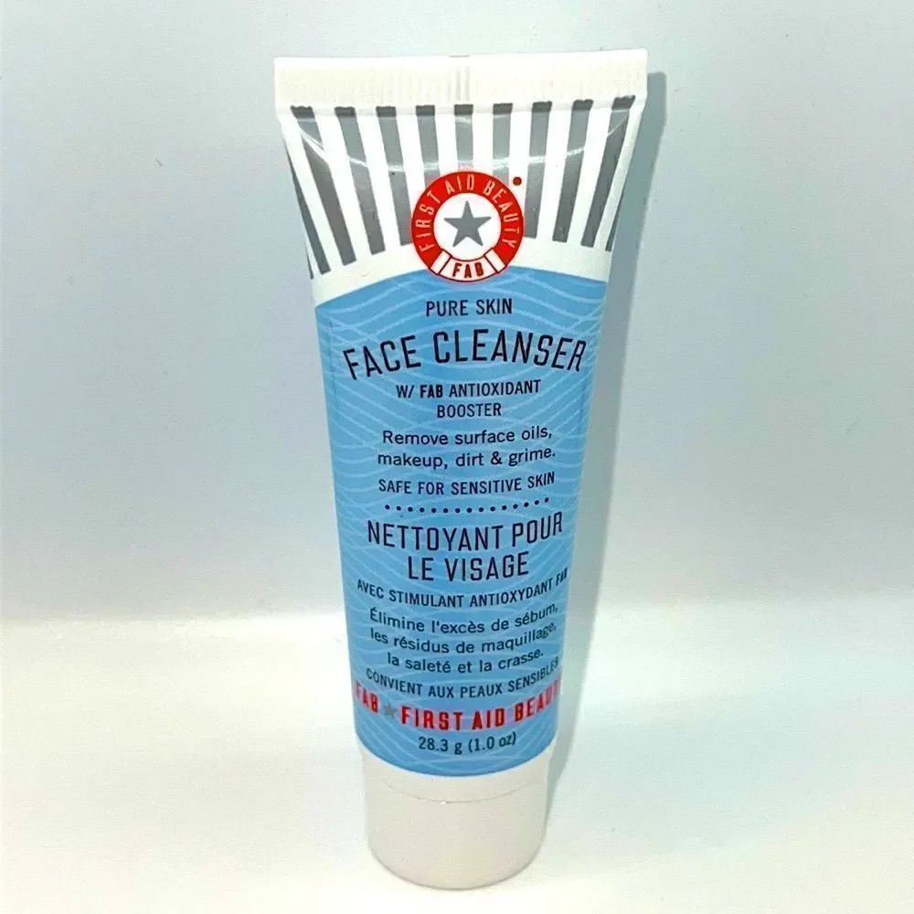 $5🌟 First Aid Beauty Pure Skin Face Cleanser with FAB Antioxidant Booster